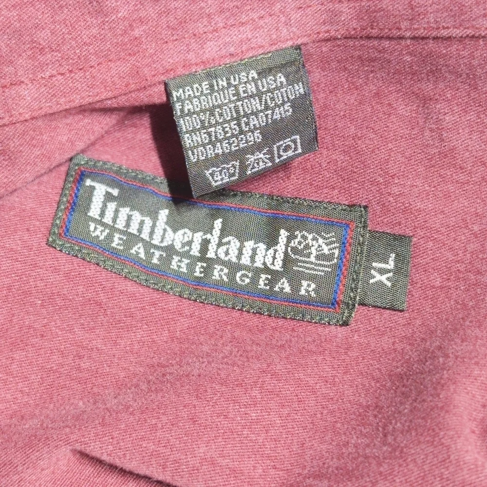 Vintage Timberland USA XL Burgundy Men's Shirt